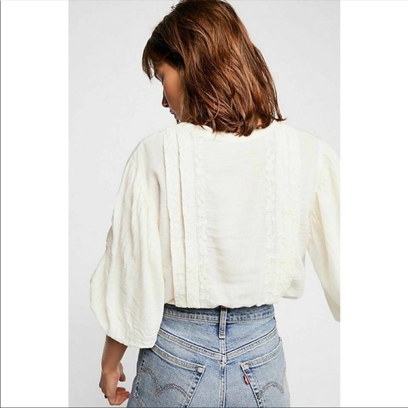 Free People || Ivory Button Blouse - Picture 3 of 10